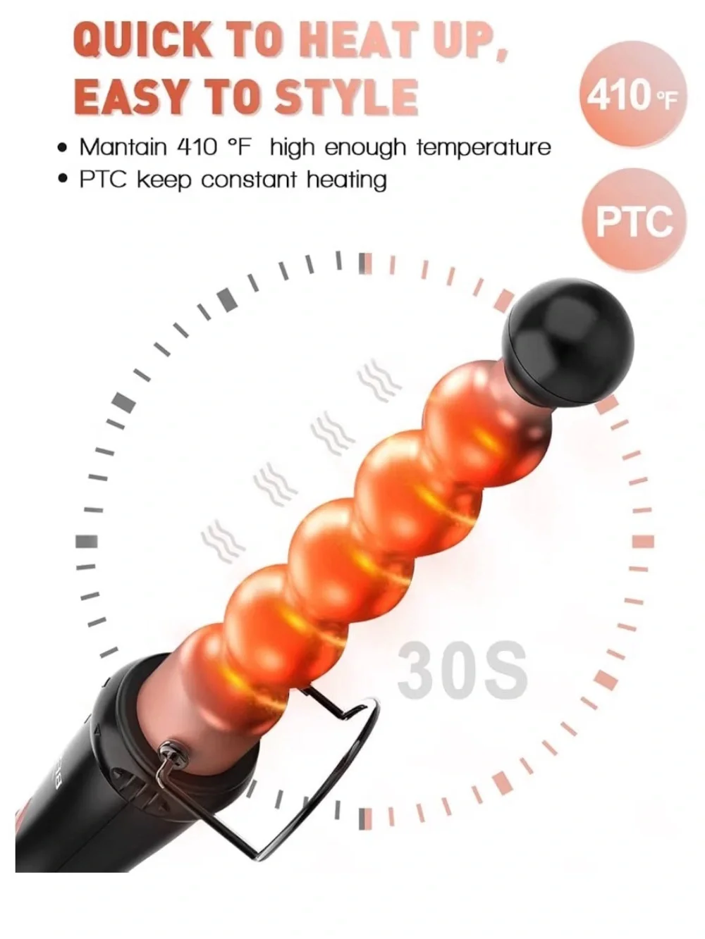 5 in 1 Curling Iron Set - BESTOPE PRO Curling Wand Iron - 0.35”-1.25” Barrels